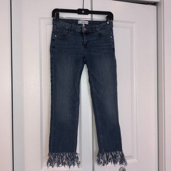 Denim Capri Fringe Jeans - Picture 1 of 5